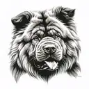 black and white chow chow tattoo design idea