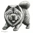 black and white chow chow tattoo design idea