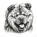 black and white chow chow tattoo design idea