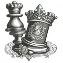queen chess piece tattoo design idea