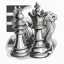 queen chess piece tattoo design idea