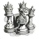 queen chess piece tattoo design idea