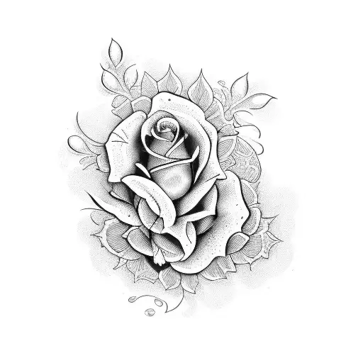 Vintage Gothic floral tattoo design idea