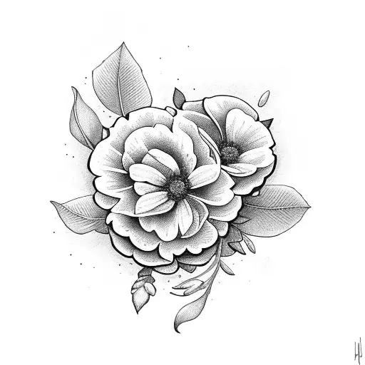 lemon and flowers tattoo design idea
