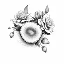 lemon and flowers tattoo design idea