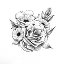 lemon and flowers tattoo design idea