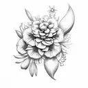 lemon and flowers tattoo design idea