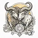 aries and taurus zodiac sign tattoo design idea