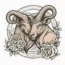 aries and taurus zodiac sign tattoo design idea