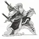 Incorporate iconic Old School Runescape characters like the Wise Old Man and Zulrah in a dynamic battle scene tattoo design idea