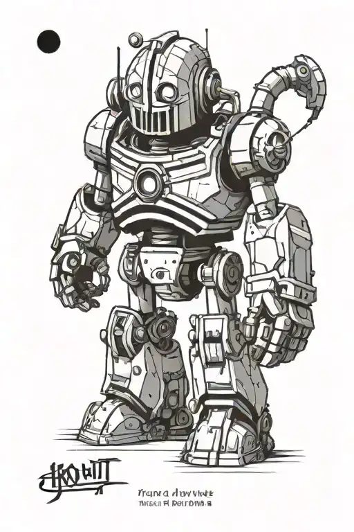 iron giant tattoo postcard design tattoo design idea