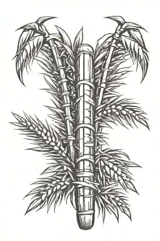 sugar cane with tribal tattoo design idea