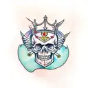 Skull Killer Queen tattoo design idea