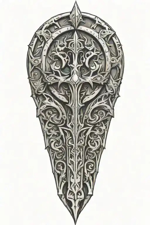 Frostmourne world of warcraft tattoo design idea