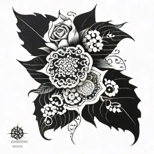 Create a tattoo design inspired by the intricate patterns seen in Portuguese architecture tattoo design idea