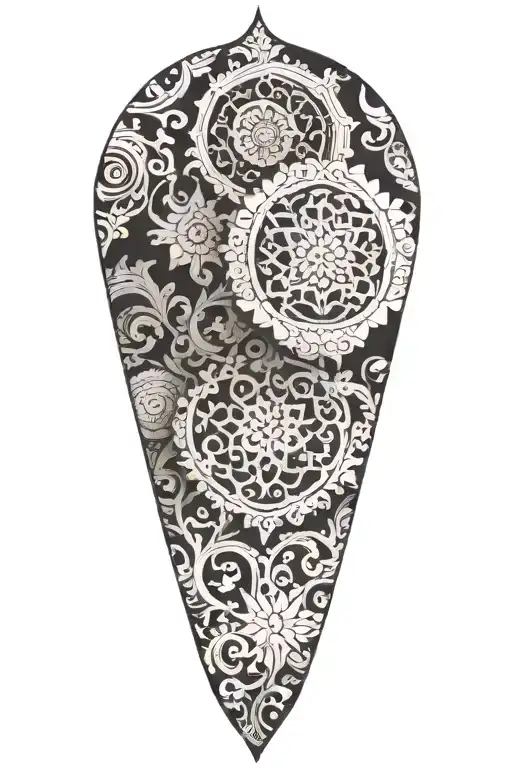 Create a tattoo design inspired by the intricate patterns seen in Portuguese architecture tattoo design idea