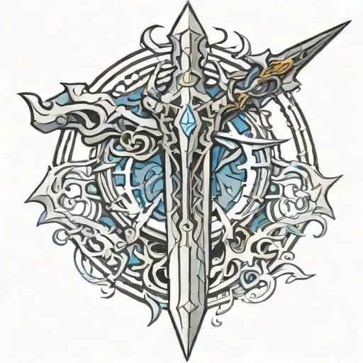 Frostmourne world of warcraft tattoo design idea