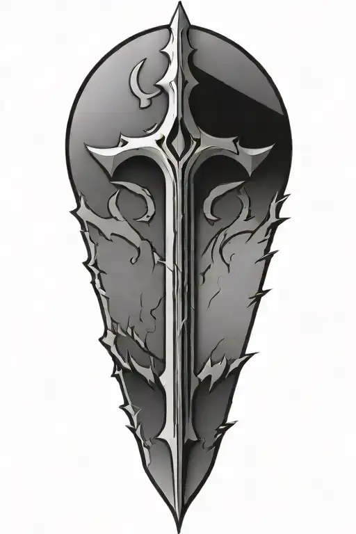 Frostmourne world of warcraft tattoo design idea