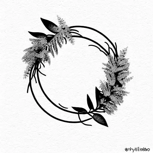 goldenrod flower in form of a wreath  tattoo design idea