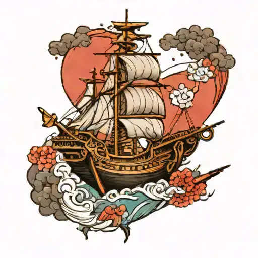 starship voyager ship flying tattoo design idea