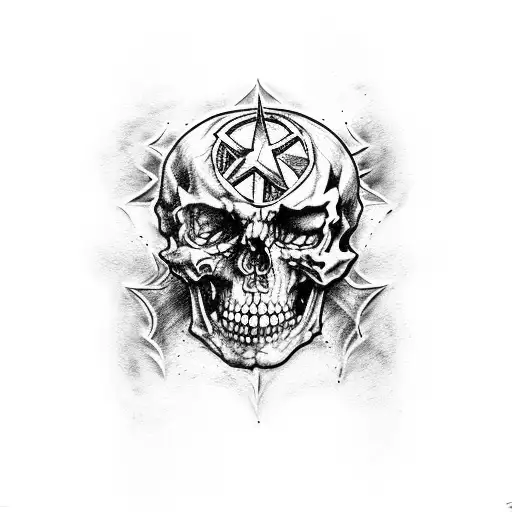 Dotwork "Avenged Sevenfold" Tattoo Idea - BlackInk AI
