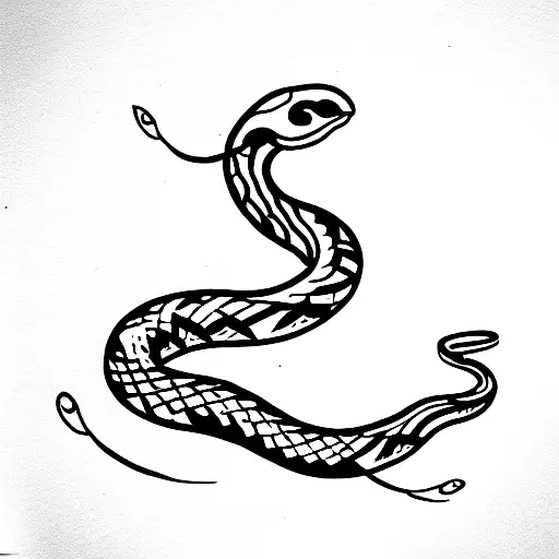 Snake with lilies  tattoo design idea