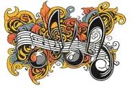 music note graffiti inspired design tattoo design idea