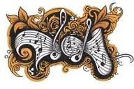 music note graffiti inspired design tattoo design idea