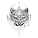 Ayahuasca Black puma with shipibo shamans tattoo design idea