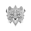 Ayahuasca Black puma with shipibo shamans tattoo design idea