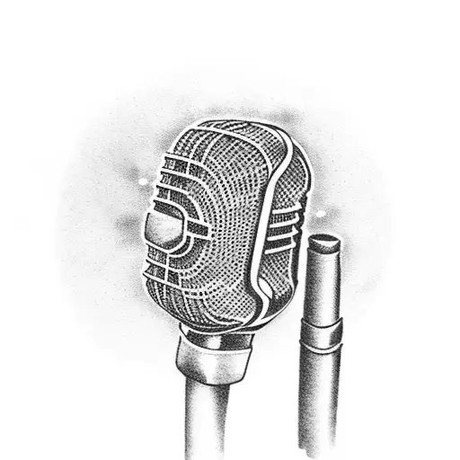 Joint shaped like a microphone tattoo design idea