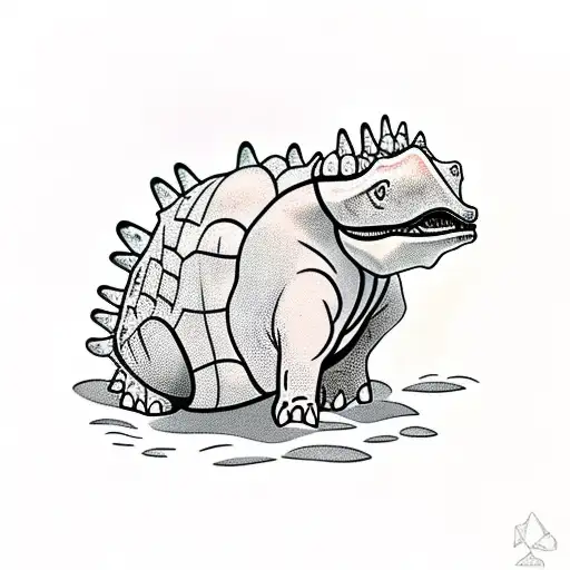 ankylosaurus climbing up tattoo design idea