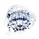 snow leopard on icy cliffs  tattoo design idea
