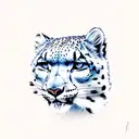 snow leopard on icy cliffs  tattoo design idea
