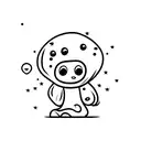 happy simple cute ghost smiling and holding a slushy tattoo design idea