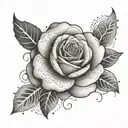 A delicate rose intertwined with traditional Maori patterns, symbolizing the balance between nature and culture tattoo design idea