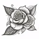 A delicate rose intertwined with traditional Maori patterns, symbolizing the balance between nature and culture tattoo design idea