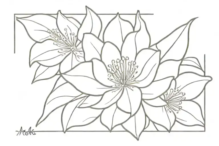 "Michelle" with a clematis flower tattoo design idea