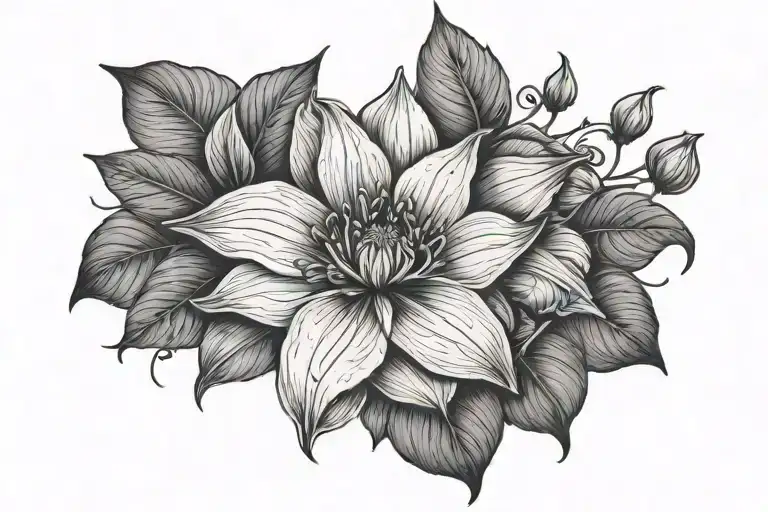 Michelle with a clematis tattoo design idea