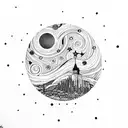 Starry Night Sky tattoo design idea