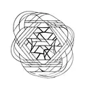 An abstract representation of art merging under a crescent moon tattoo design idea