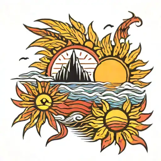 philippines sun rising tattoo design idea