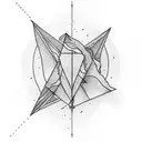 triangle with three object tattoo design idea