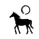 running Horse during a sunset tattoo design idea