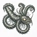 creepy dark centipede  tattoo design idea