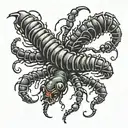 creepy dark centipede  tattoo design idea