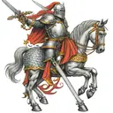 English Crusader Knight with sword tattoo design idea