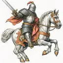 English Crusader Knight with sword tattoo design idea