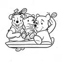 winnie the pooh on a swing tattoo design idea
