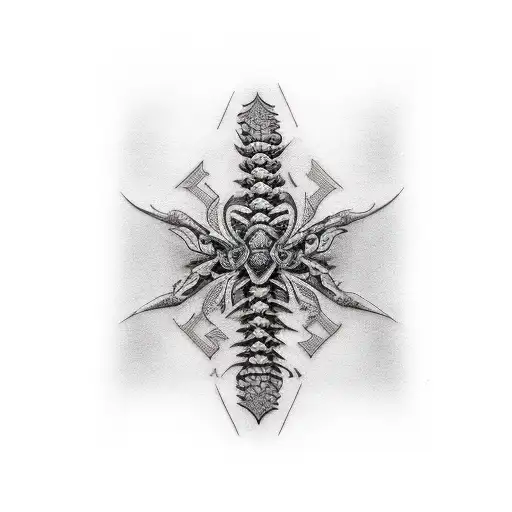 spine tattoo design idea